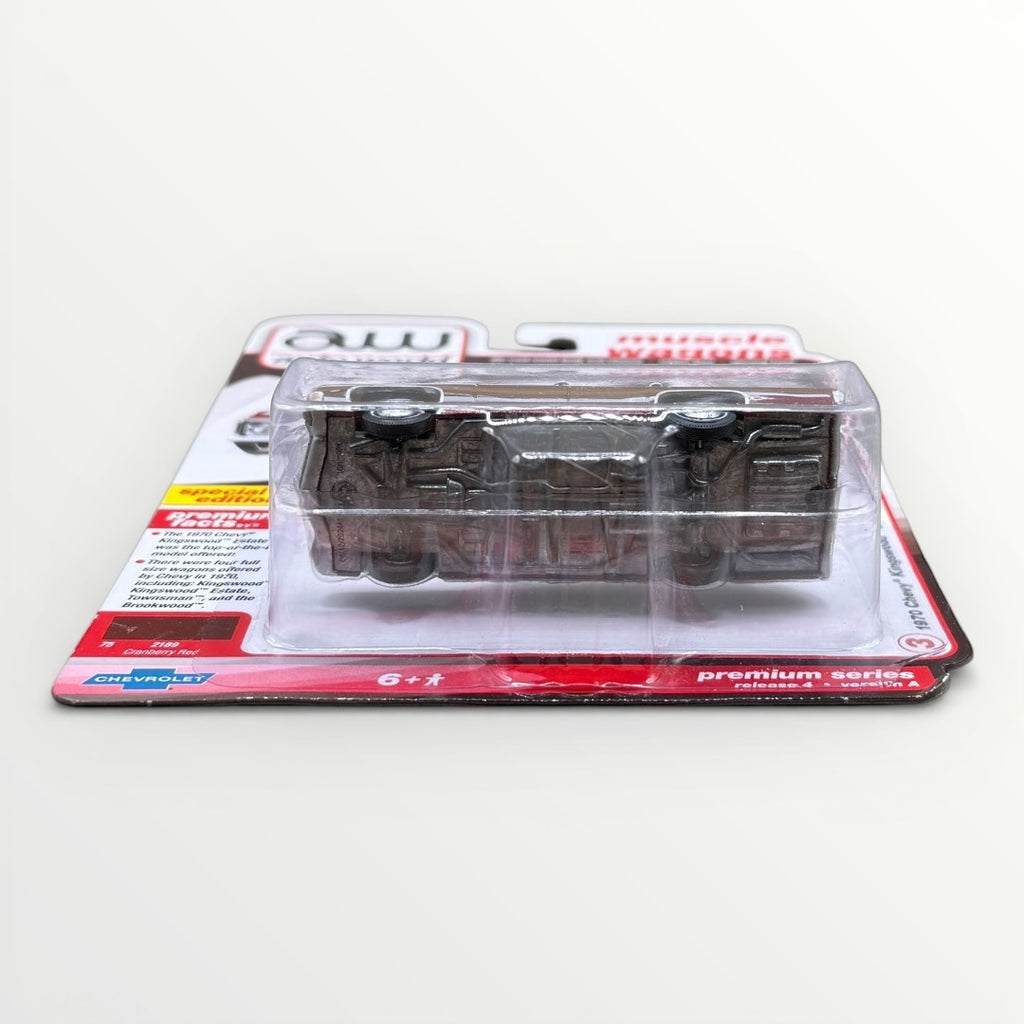 Auto World 1970 Chevy Kingswood Estate Wagon 1:64 Diecast Premium Cranberry Red