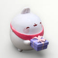 Molang Rabbit Mini Figure Pink Scarf Gift Box | Kawaii Desk Collectible PVC