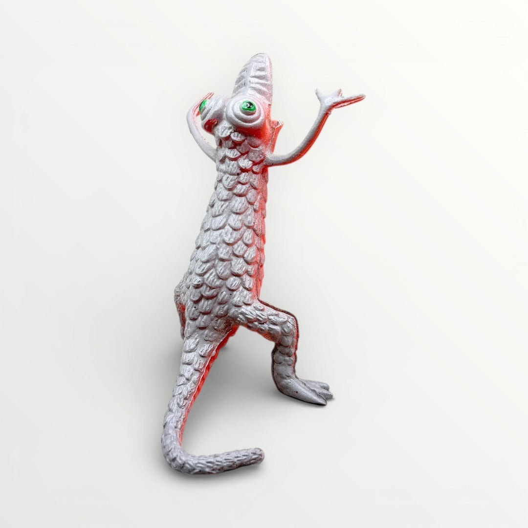 Vintage Ugly Wugglies Wuggly Monster Oily Rubber Alien Figure Red Gray 4”