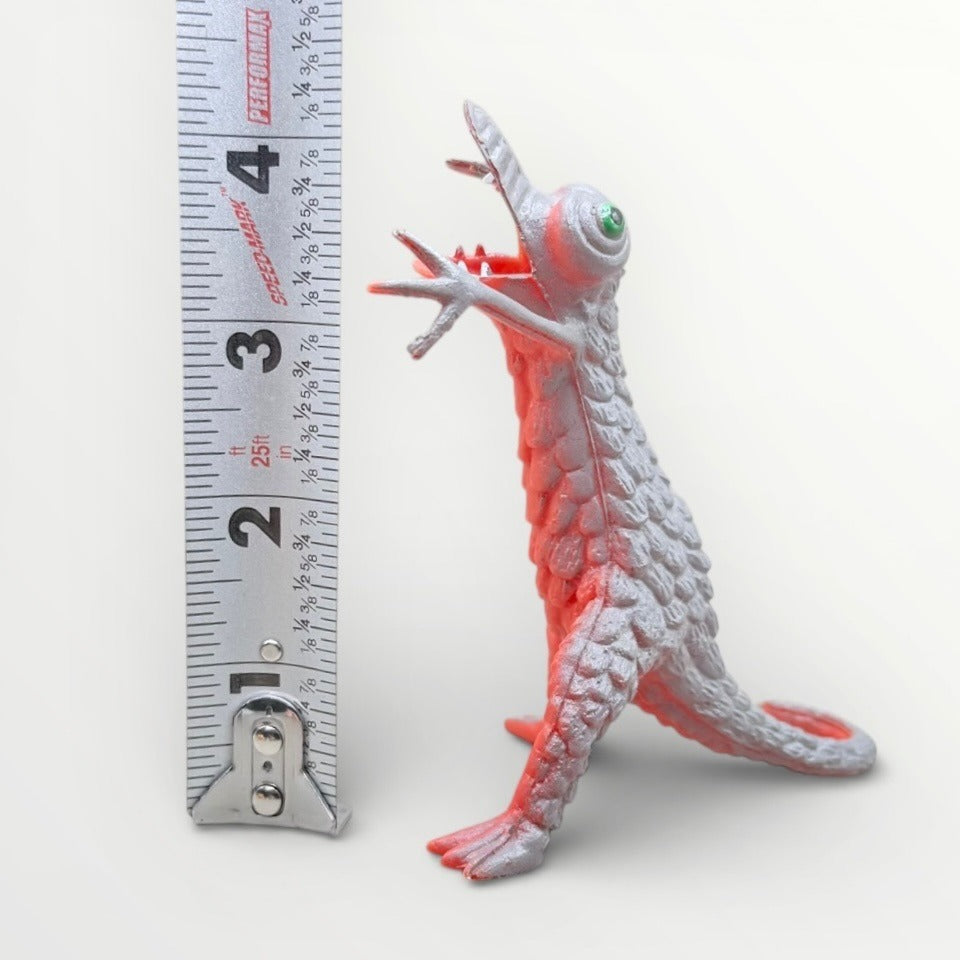 Vintage Ugly Wugglies Wuggly Monster Oily Rubber Alien Figure Red Gray 4”