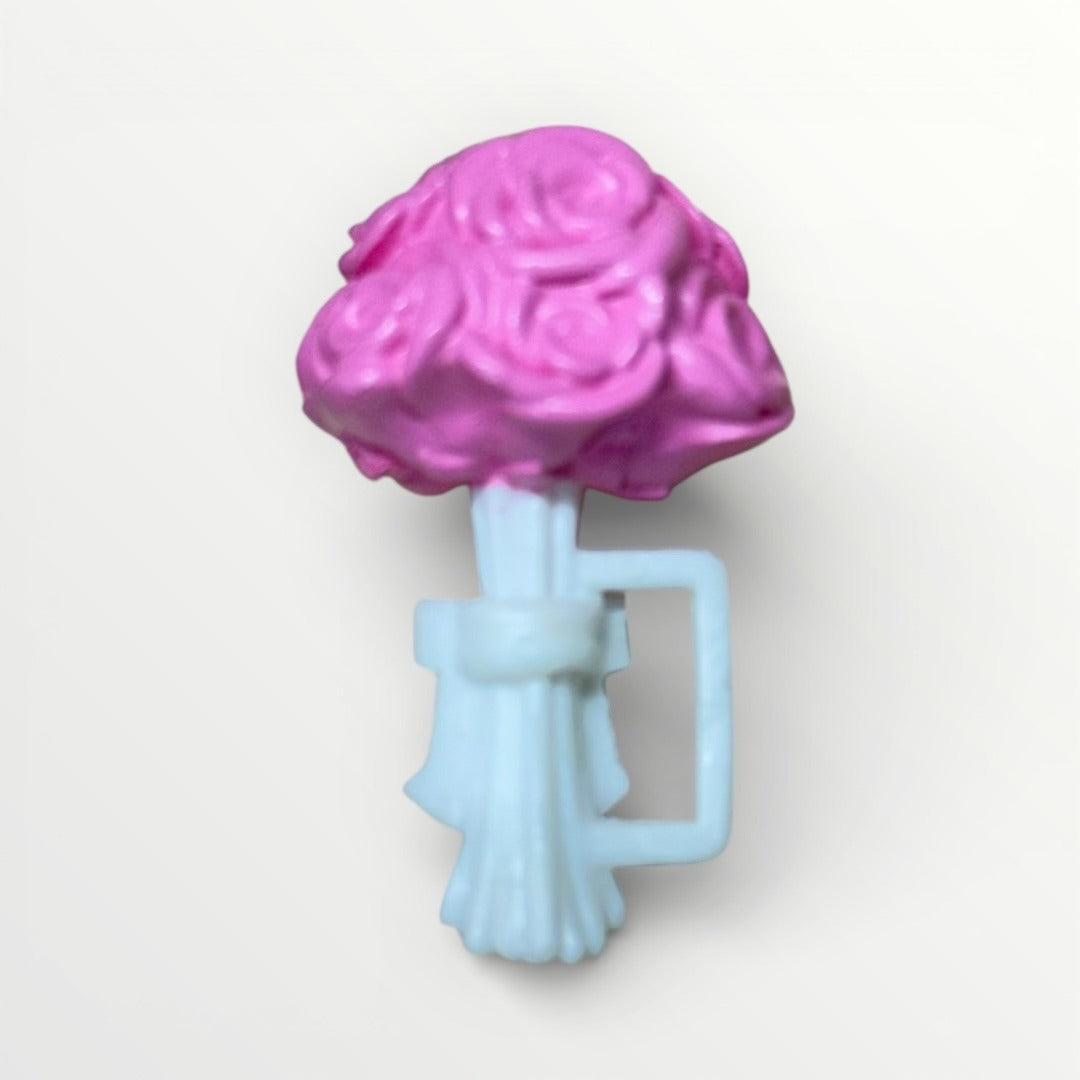 Vintage Barbie Wedding Flower Bouquet Accessory – Pink Roses Bridal Doll