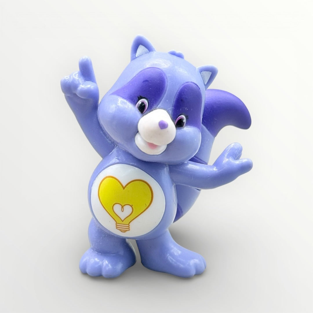 Vintage Purple Care Bears Cousins Bright Heart Raccoon PVC Figure TCFC 1980s