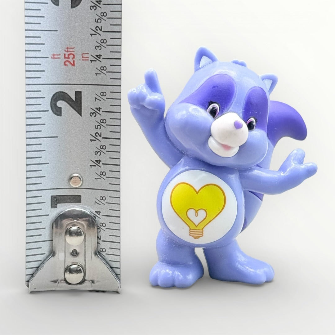 Vintage Purple Care Bears Cousins Bright Heart Raccoon PVC Figure TCFC 1980s