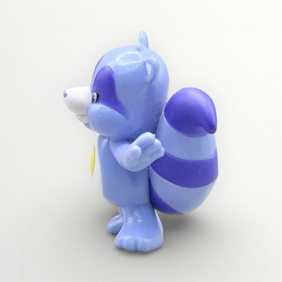 Vintage Purple Care Bears Cousins Bright Heart Raccoon PVC Figure TCFC 1980s
