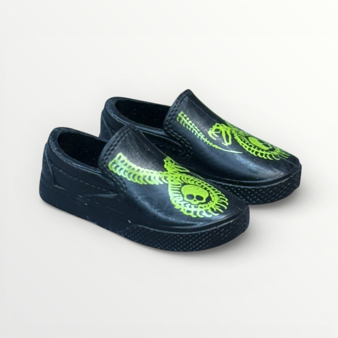 Monster High G1 Deuce Gorgon Boy Doll Shoes Black Green Snake Slip-On