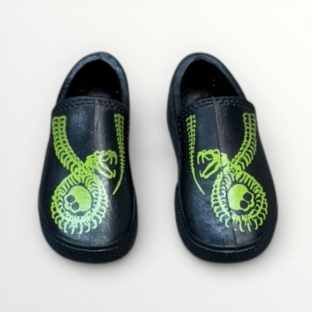 Monster High G1 Deuce Gorgon Boy Doll Shoes Black Green Snake Slip-On