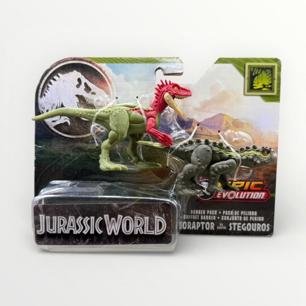 Jurassic World Epic Evolution Danger Pack Velociraptor vs Stegouros HTK47