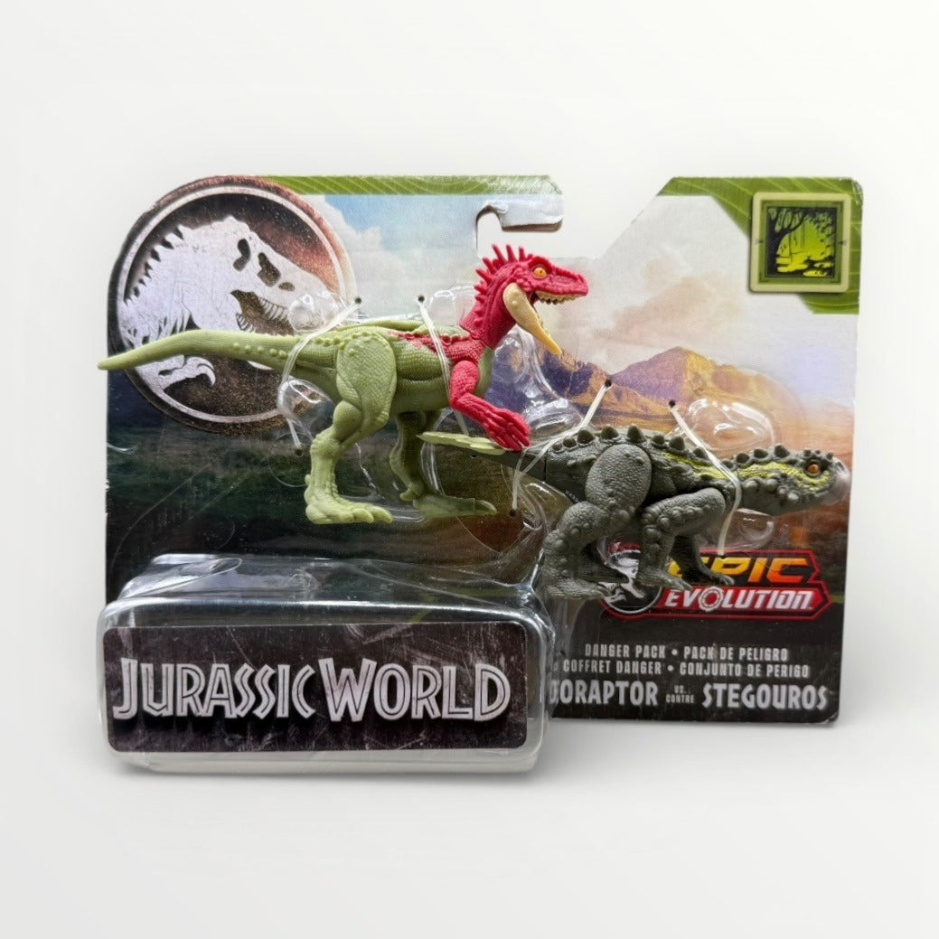 Jurassic World Epic Evolution Danger Pack Velociraptor vs Stegouros HTK47