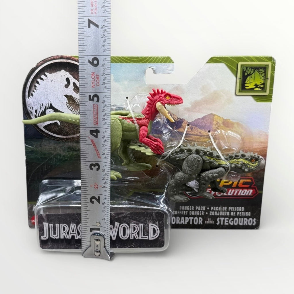 Jurassic World Epic Evolution Danger Pack Velociraptor vs Stegouros HTK47